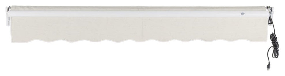 Awntech 18x10' Maui Right Motor Acrylic Fabric Retractable Awning, Oatmeal Tweed