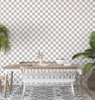 Checkmate Peel and Stick Wallpaper Grey Check Sample