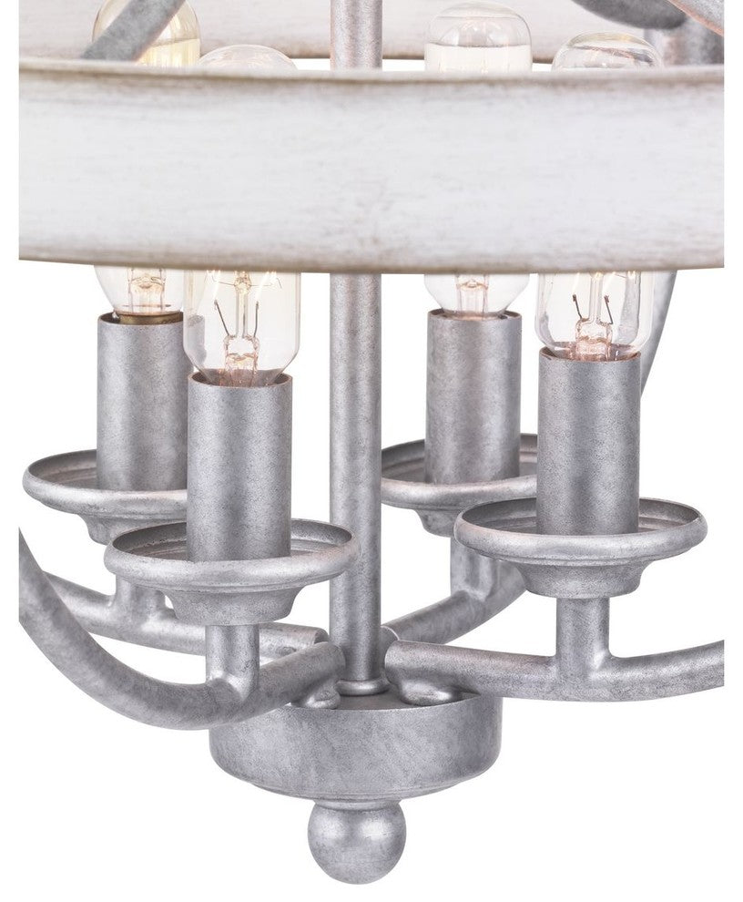 Gulliver Collection 4-Light Semi-Flush Convertible, Galvanized Finish