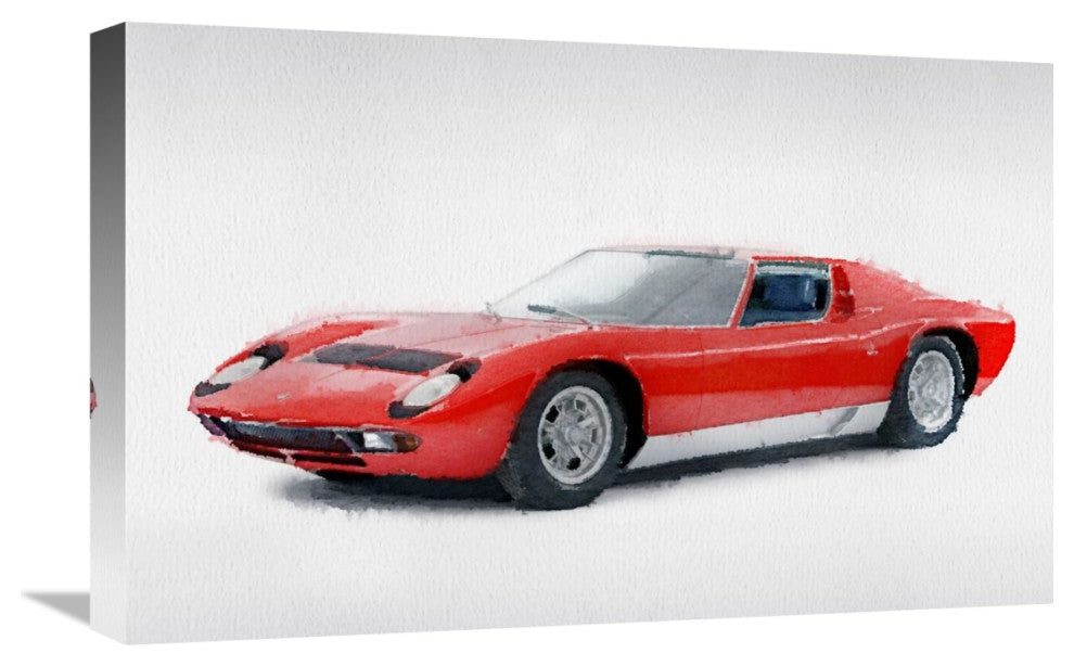 "1969 Lamborghini Miura P400 S Watercolor" Fine Art Print