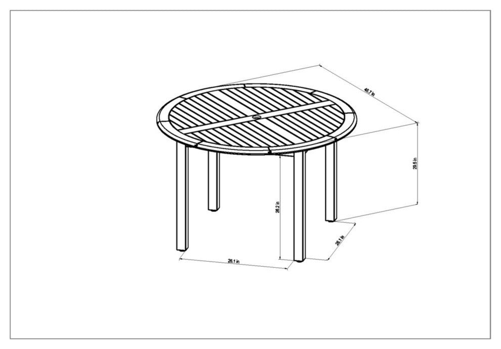 Amazonia Palau Round Teak Finish Patio Dining Table