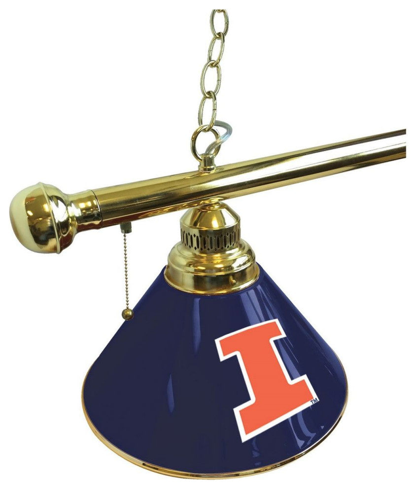 Holland University of Illinois 3-Shade Billiard Light - Brass Fixture
