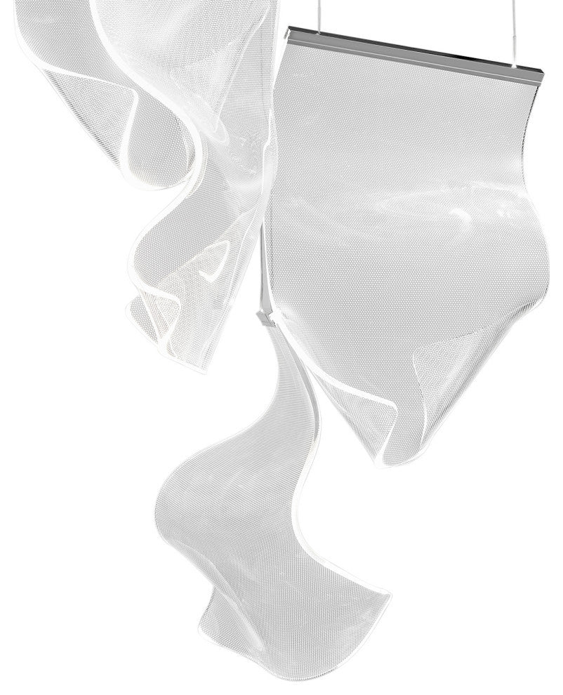 Acrylic Lace Light Dimmable Integrated LED Chandelier, 5 Light
