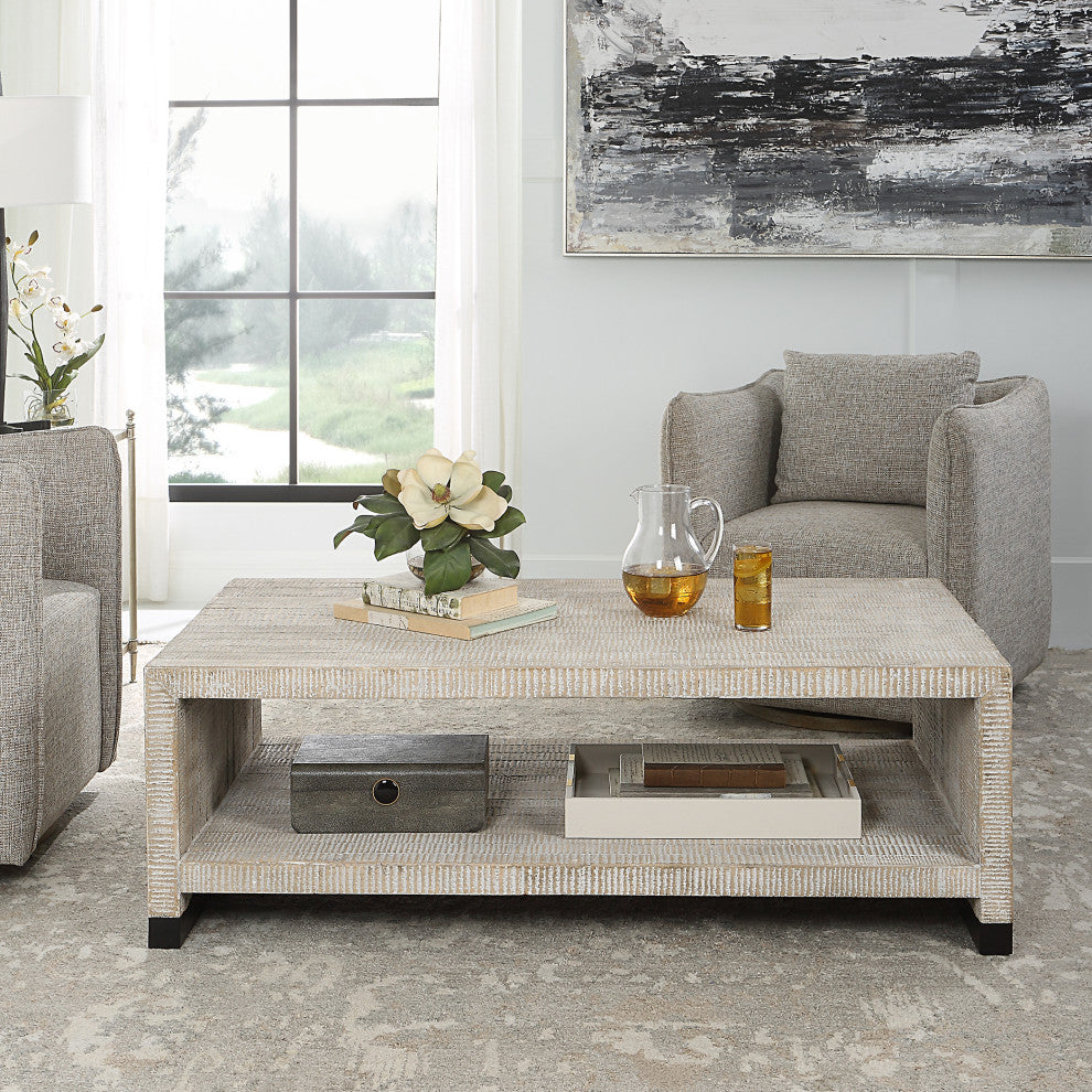 Uttermost Bosk White Washed Coffee table