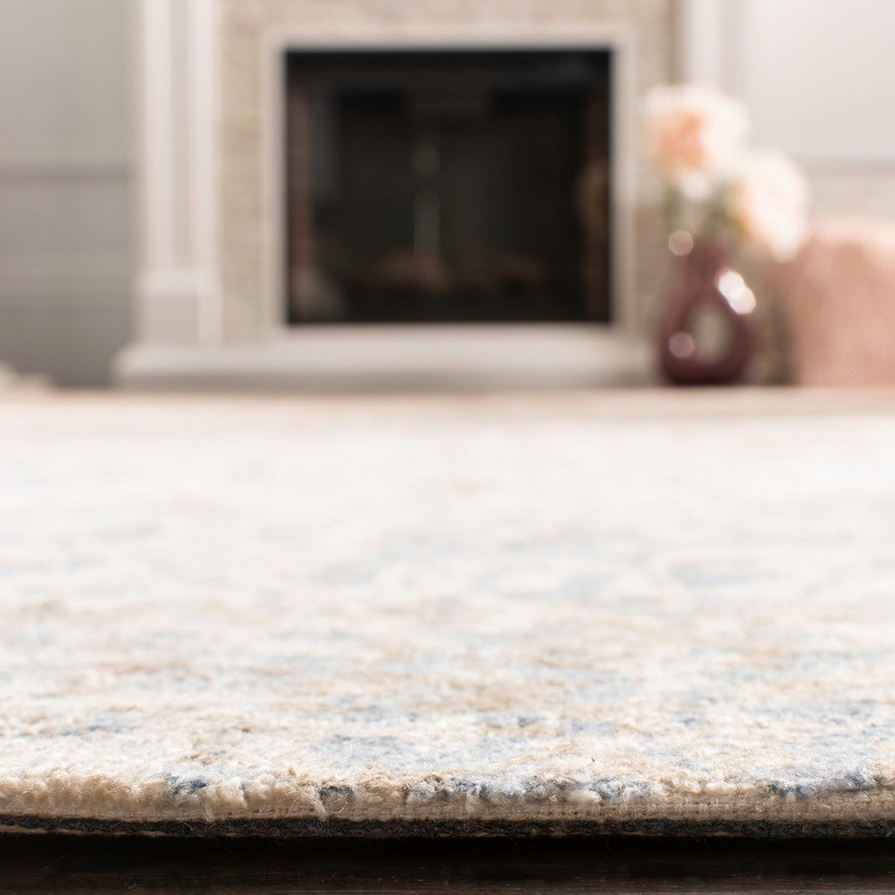 Safavieh Expression Collection EXP477 Rug, Ivory/Blue, 8'x10'