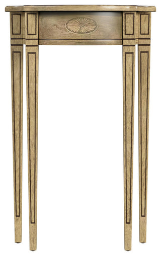 Chester Demilune Console Table, Antique Beige