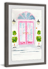 "Pink French Doors" Framed Painting Print, 20"x30"