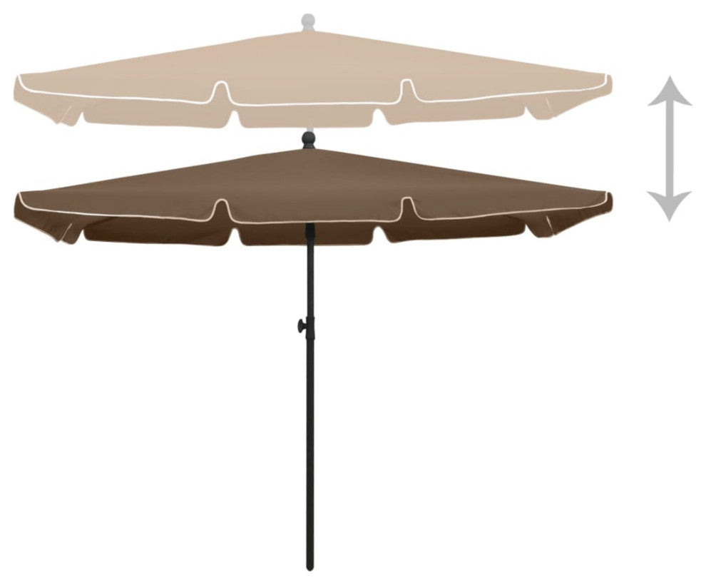 vidaXL Garden Parasol with Pole 82.7"x55.1" Taupe