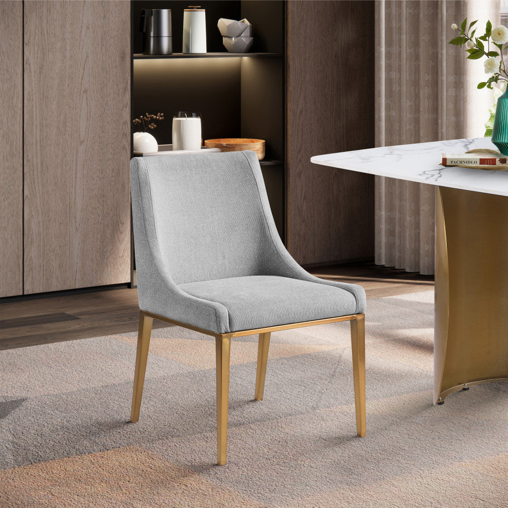 Haines Polyester Fabric Dining Chair, Grey