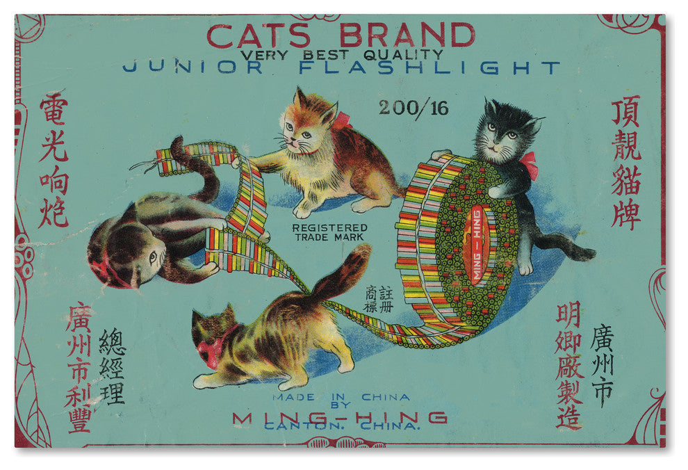 Vintage Apple Collection 'Cats Fireworks' Canvas Art, 22x32