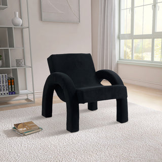 Corduroy Fabric Upholstered Accent Chair, Black
