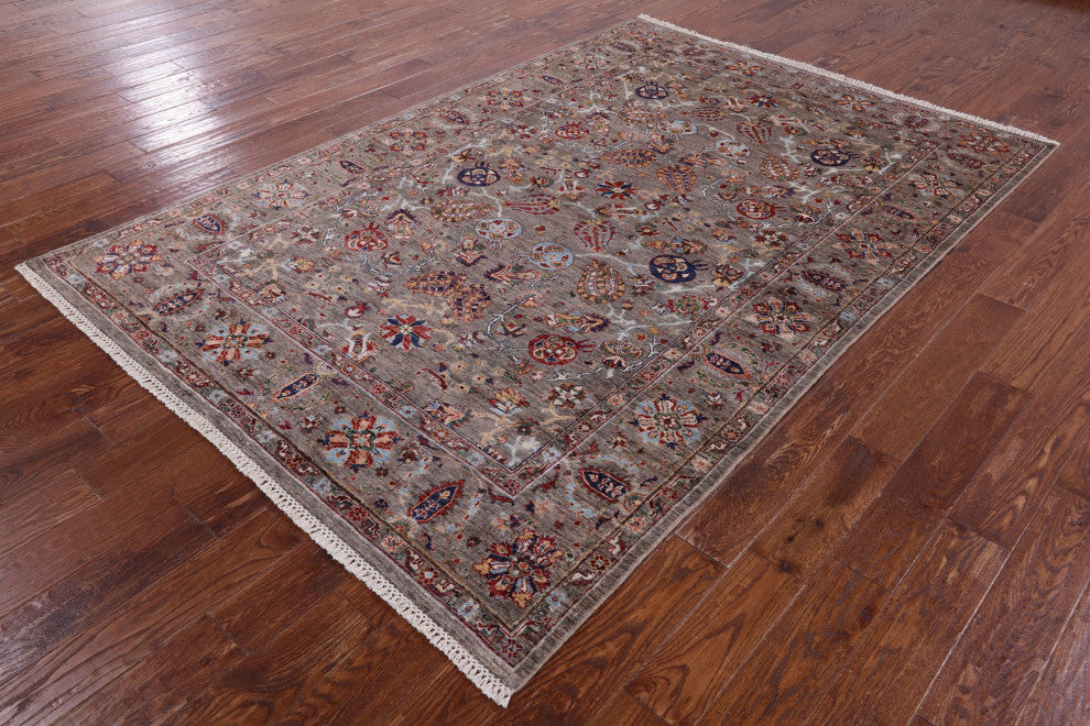 Hand Knotted Persian Tabriz Wool Rug 5' 11" X 8' 11" Q10116