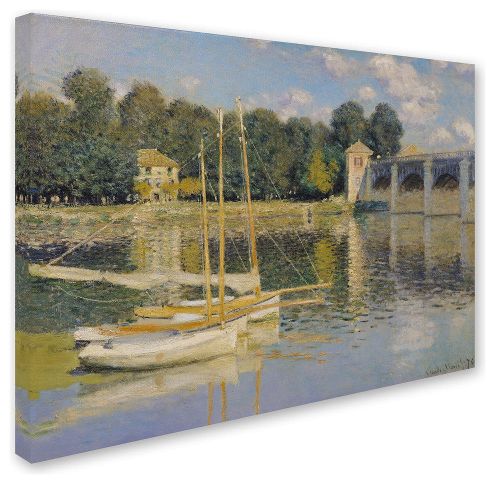 'The Bridge at Argenteuil' Canvas Art by Claude Monet