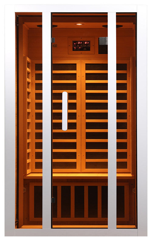 Extendable Indoor FAR Infrared Heating Sauna Bluetooth, White, 2-Person