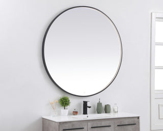 Modern Black Led Mirror, 48"