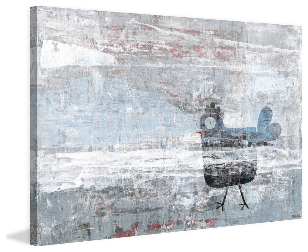 "Hazy Hen" Painting Print on Wrapped Canvas, 30"x20"