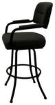 Swivel Counter Metal Bar Stool, Black Vinyl - Black, 34"