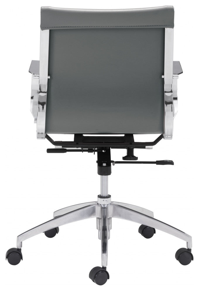 Gray Ergonomic Conference Room Low Back Rolling Office Chair