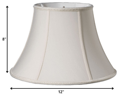 12" Cream Slanted Oval Paperback Shantung Lampshade