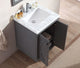 Odyssey Vanity, Gray, 24", White Carrara Marble