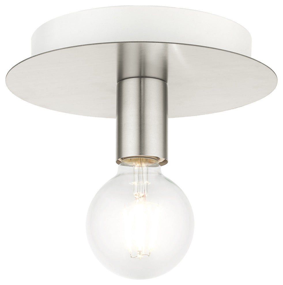 Brushed Nickel Transitional, Versatile, Modern, Urban, Minimal Flush Mount