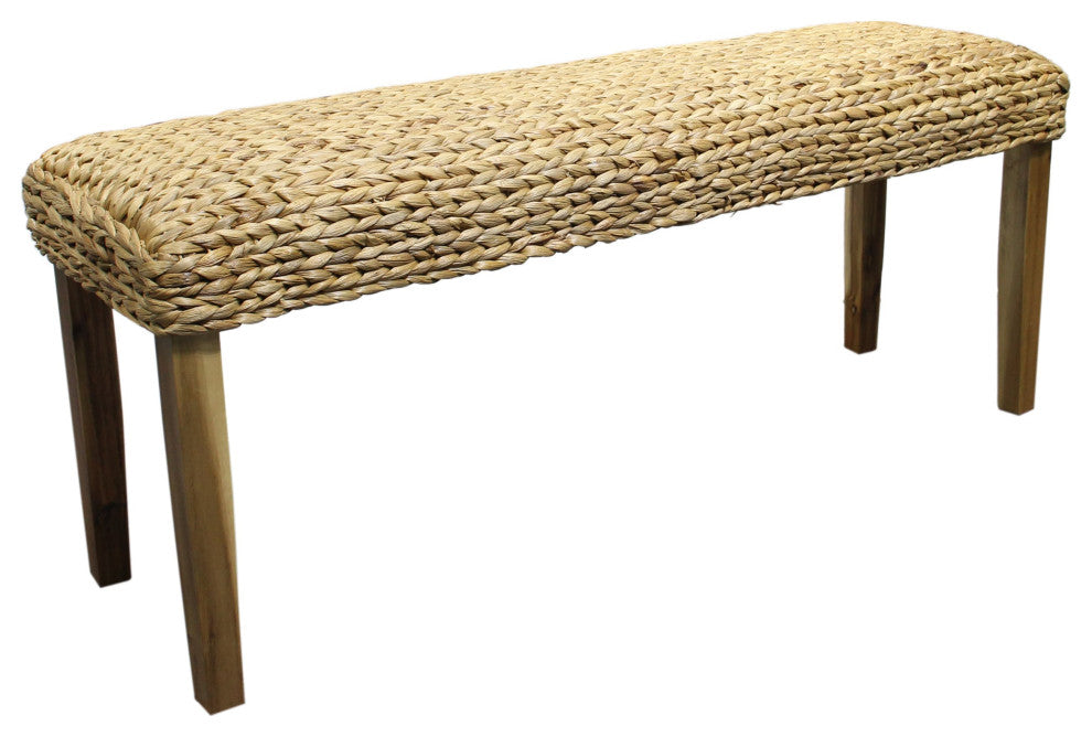 Chania Water Hyacinth Wood Bench