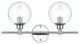 2 Light Chrome And Clear Bath Sconce