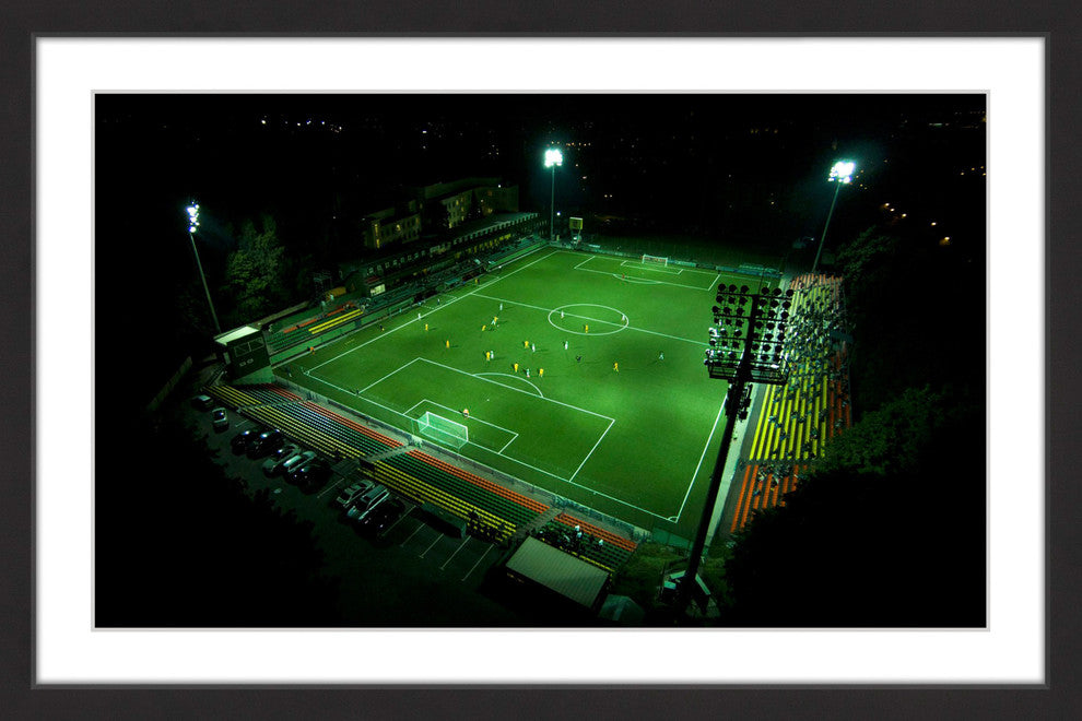 "Soccer Field" Framed Print by Karolis Janulis