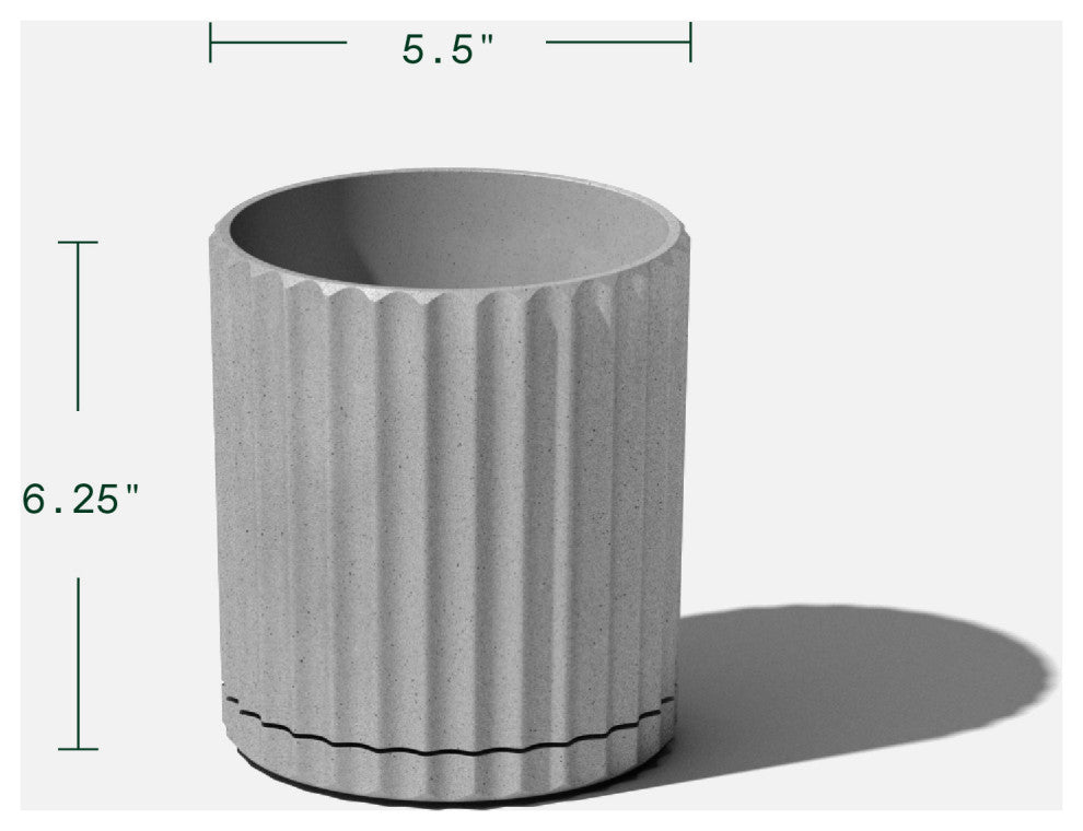 Veradek Demi Series Demi 6" Planter, Grey, 6 Inch, 1 Pack