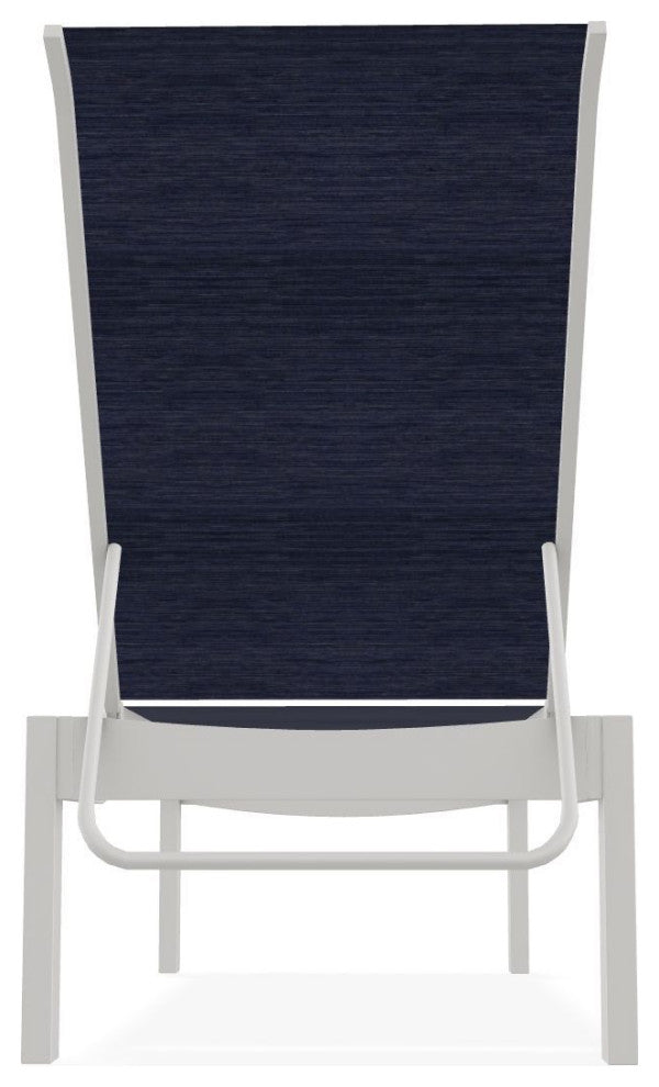 Leeward Sling Stackable Outdoor Chaise Lounge, Collect Indigo/Snow