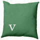 18"x18" Modern Monogram Decorative Throw Pillow, Sage
