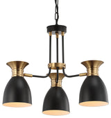 Edison Metal LED Pendant, Black, Brass Gold, Width: 20"