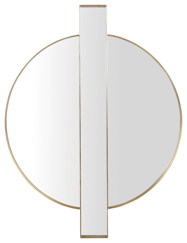 Carri Gold Round Wall Mirror