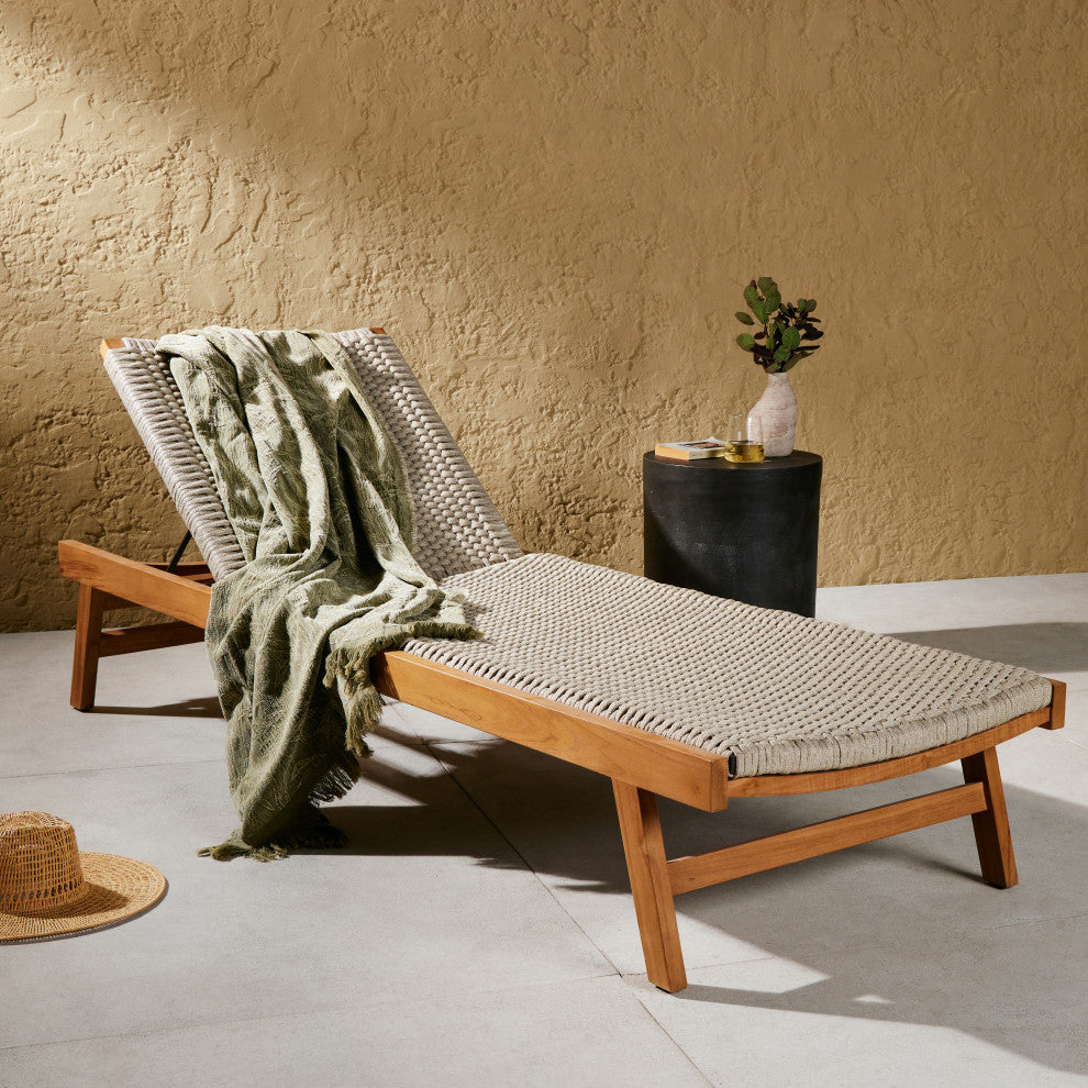 Delano Outdoor Chaise Lounge-Natural