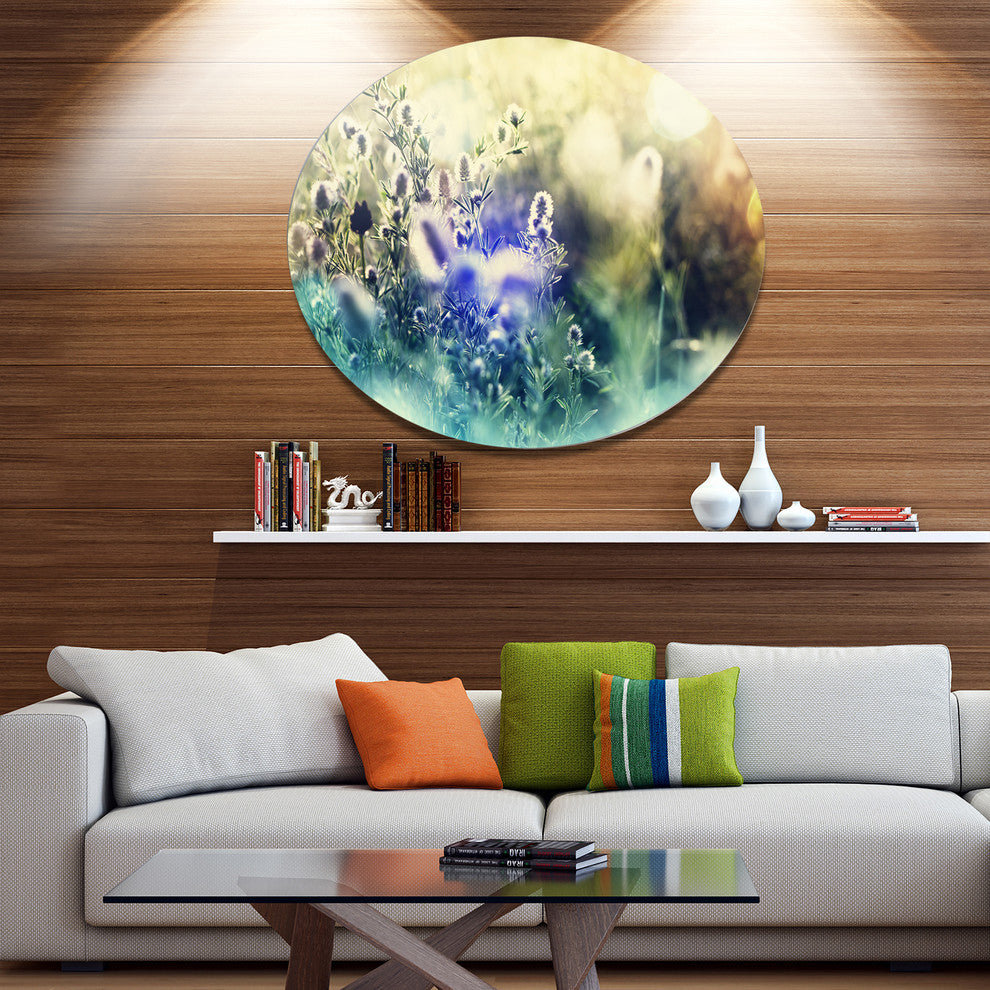 Blue Mountain Meadow Flowers, Flower Disc Metal Wall Art, 23"