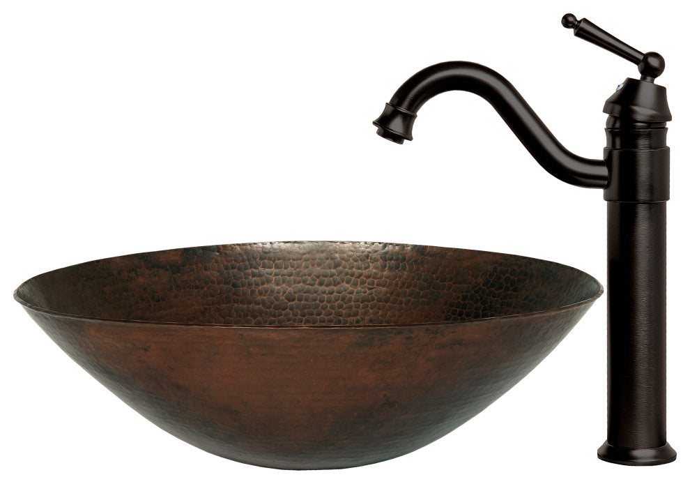 Bilboa Copper Vessel Sink Set, Oil Rubbed Bronze