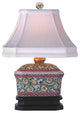 Floral Vine Porcelain Chinese Candy Box Table Lamp 15"