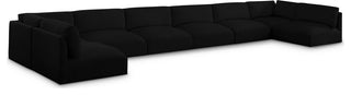 Ease Fabric Upholstered L-Shaped Modular Sectional, Black, 8 Piece: 2 Corner, 6 Armless
