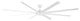 Hydra 120" Indoor/Outdoor 8-Blade Smart Ceiling Fan, Matte White, 3500K Light