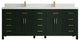 Cambridge 84 Double Sink Bath Vanity in Dark Forest Green 2" White Quartz