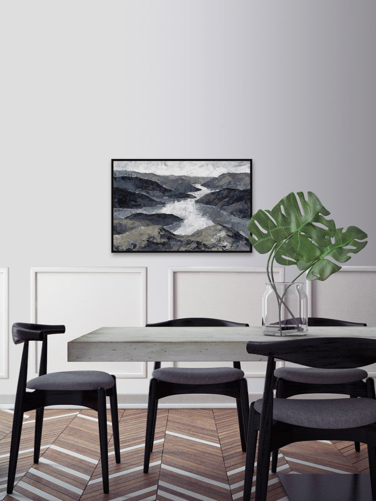 "Flow Like a Great River" Floater Framed Painting Print on Canvas, 36x24