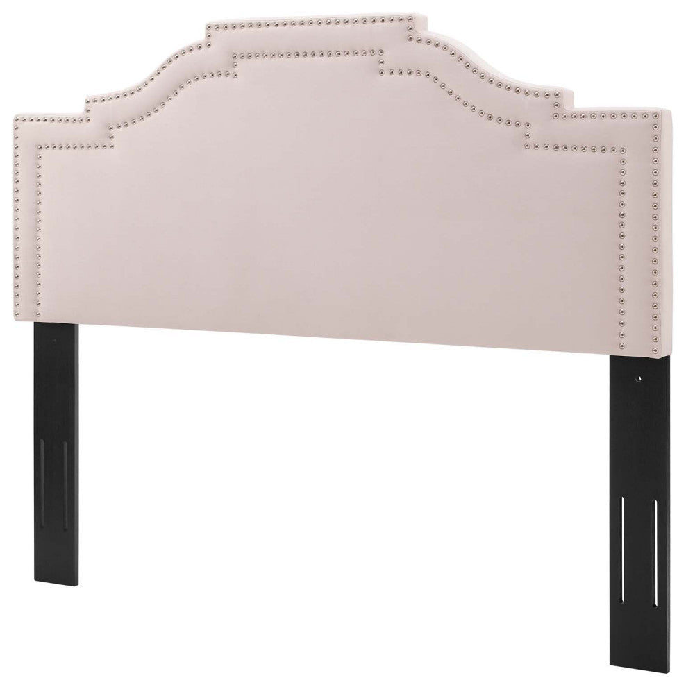 Headboard, Full Queen Size, Velvet, Pink, Modern Contemporary, Bedroom Master
