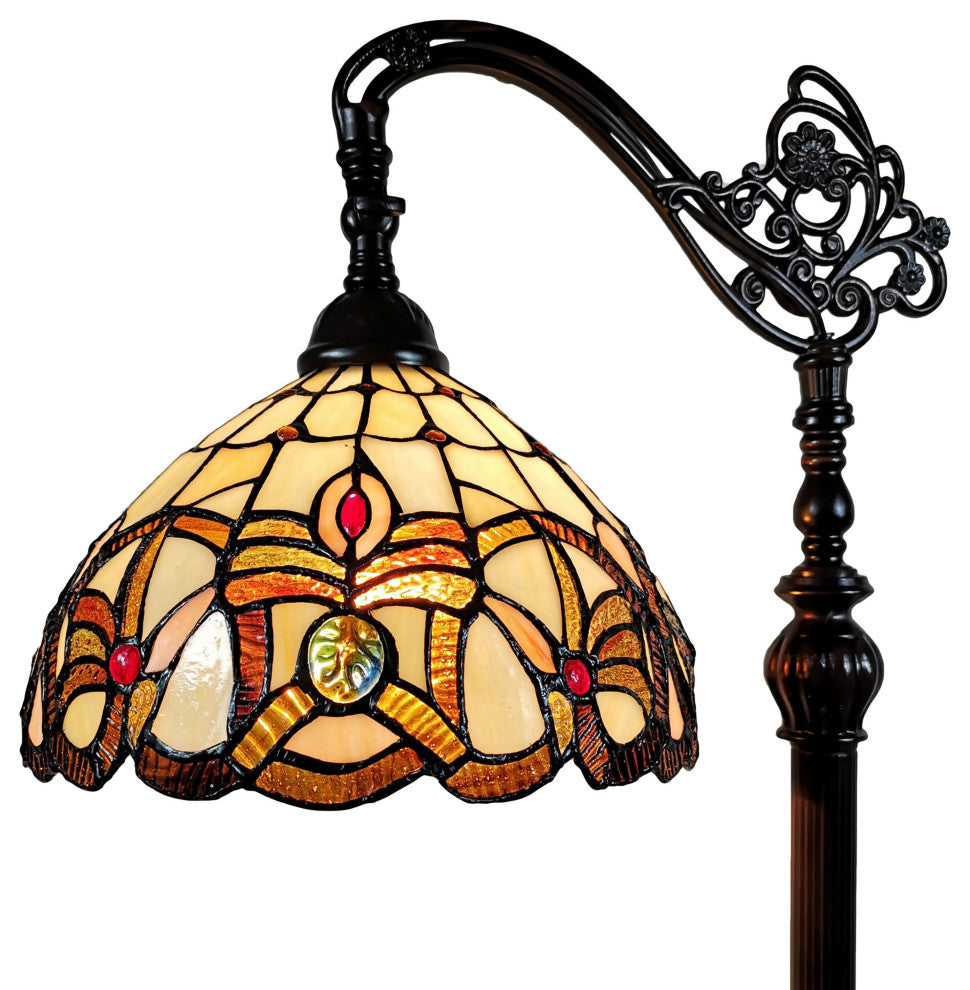 Tiffany Style Oldish Reading Floor Lamp, 62" Tall