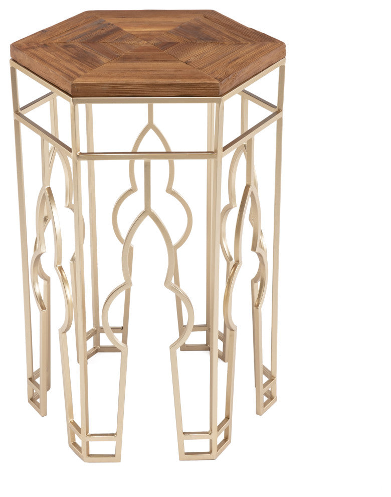 Boraam Genevieve Nesting Tables, Gold and Natural