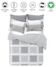 Delara GOTS Organic Cotton Check Reversible Print Duvet Cover Set, King(108"x92"