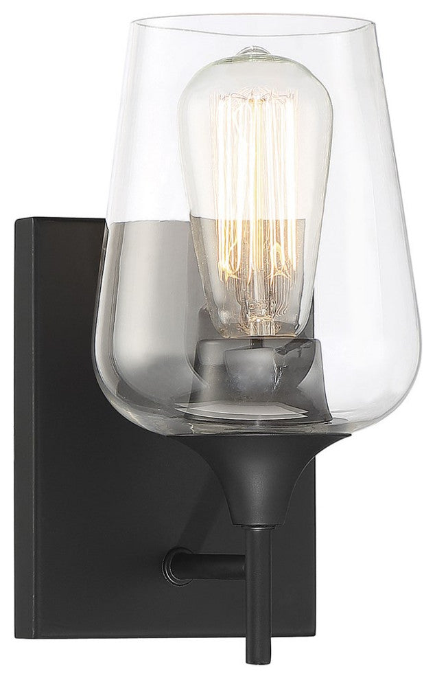 Savoy House Octave 1-Light Wall Sconce 9-4030-1-BK, Black