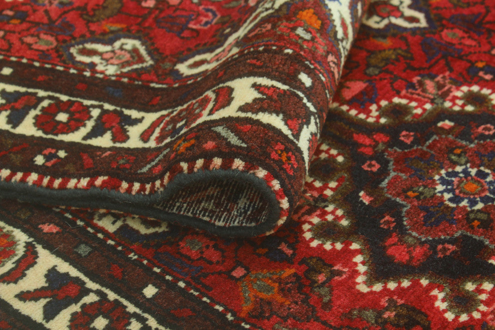 Fine Vintage Distressed Dash Red/Ivory Runner, 3'7 x 9'8