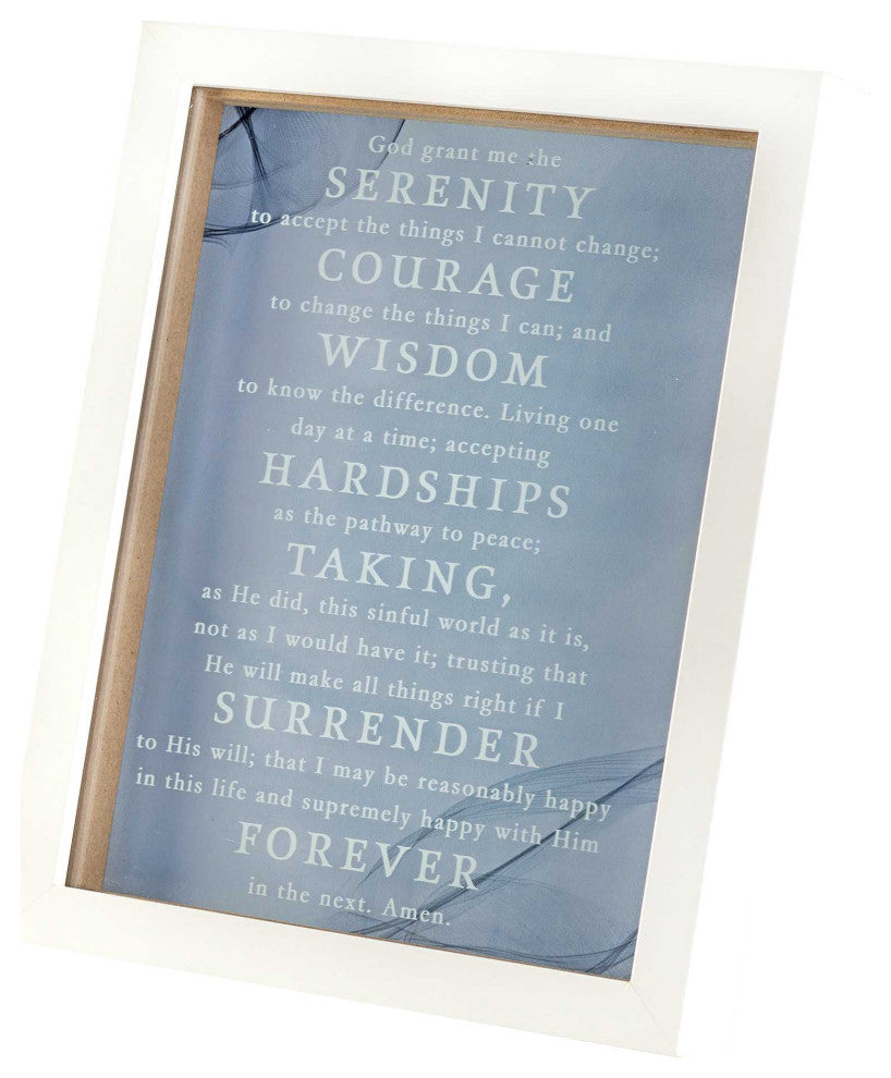 Serenity Prayer Wall Decor White
