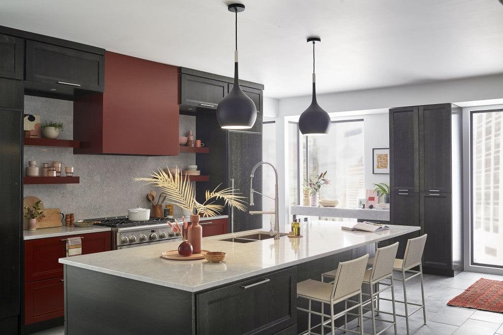 Hinkley Ziggy 23" Medium Pendant Light, Black + Polished Nickel accents