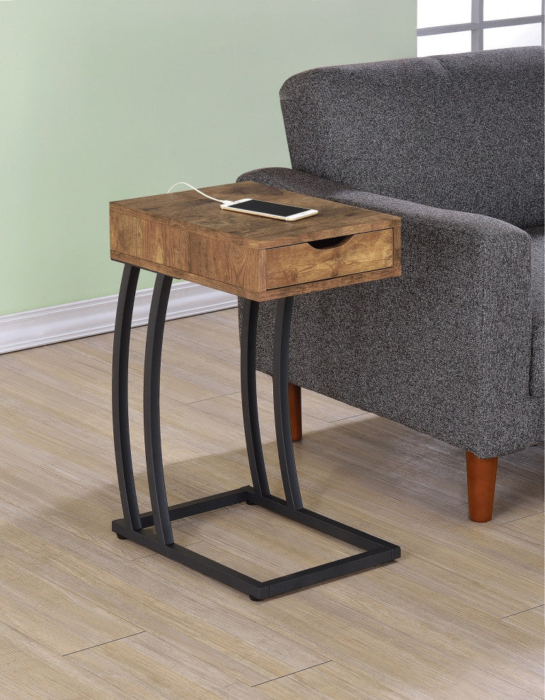Accent Table with Storage Drawer, Antique Nutmeg